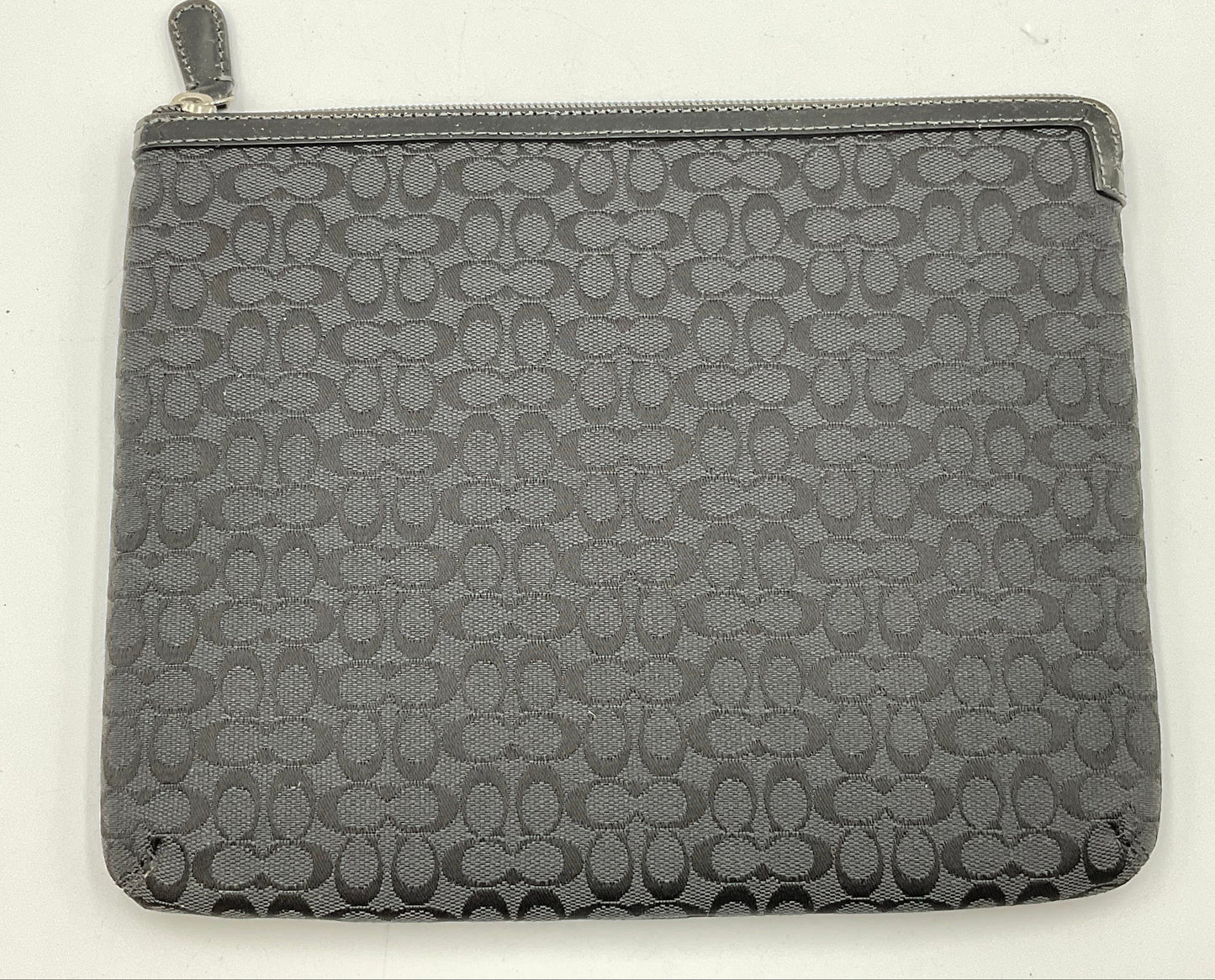 Coach Black Gray Mini Signature Padded 10x8 Tablet Case Sleeve