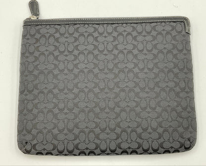 Coach Black Gray Mini Signature Padded 10x8 Tablet Case Sleeve