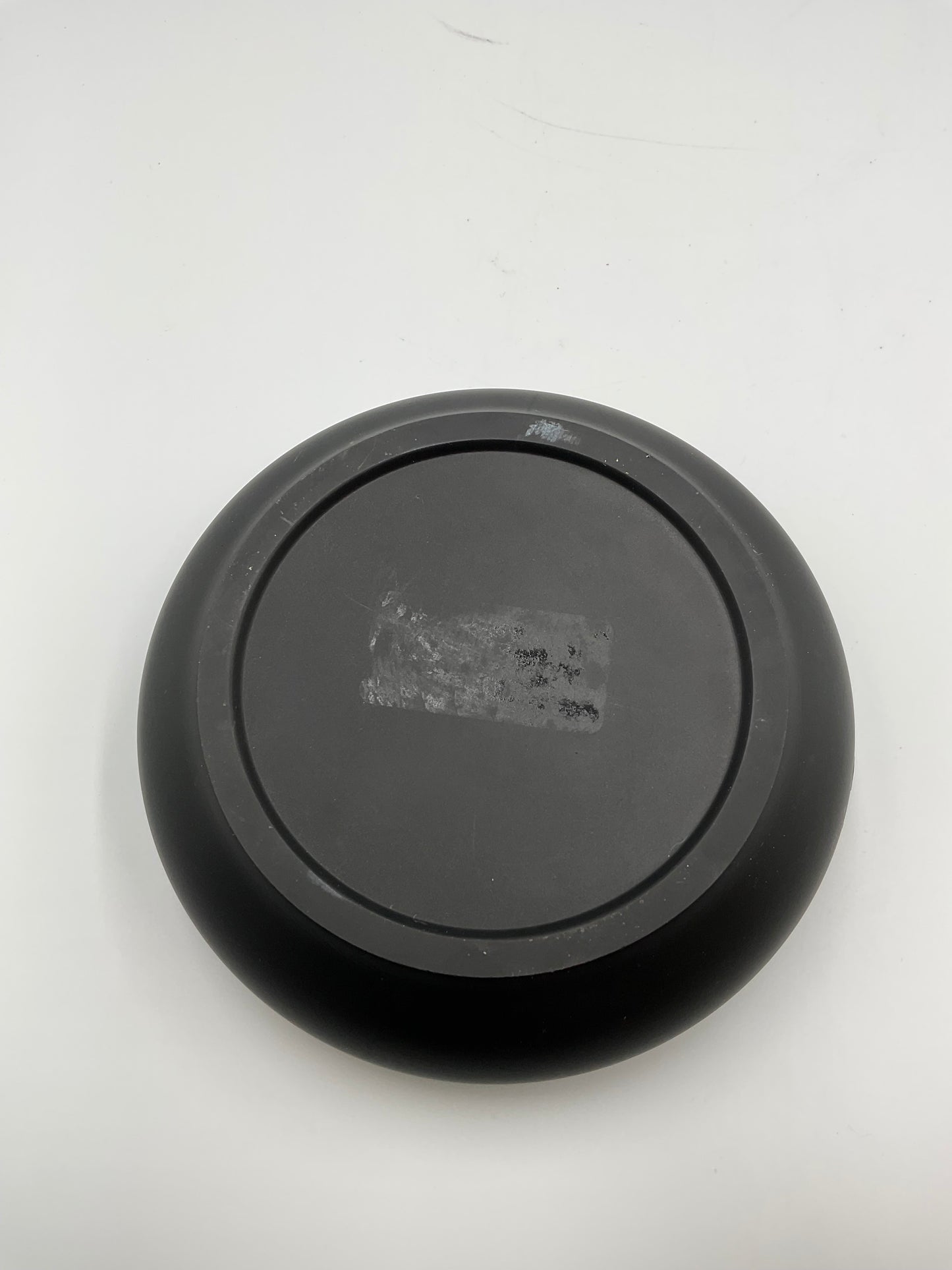 Vintage Basalt Black Glass w/Silver Overlay Center Bowl