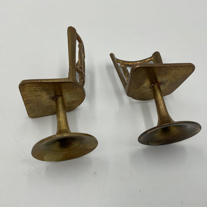 Vintage Brass Miniature Dollhouse Chairs