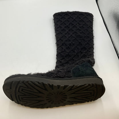 UGG Australia Classic Cardy Black Cable Knit 3 Button Boots Womens Size 8