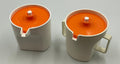 Vintage Tupperware 1414 1415 Sugar Creamer Set Orange Lids Retro