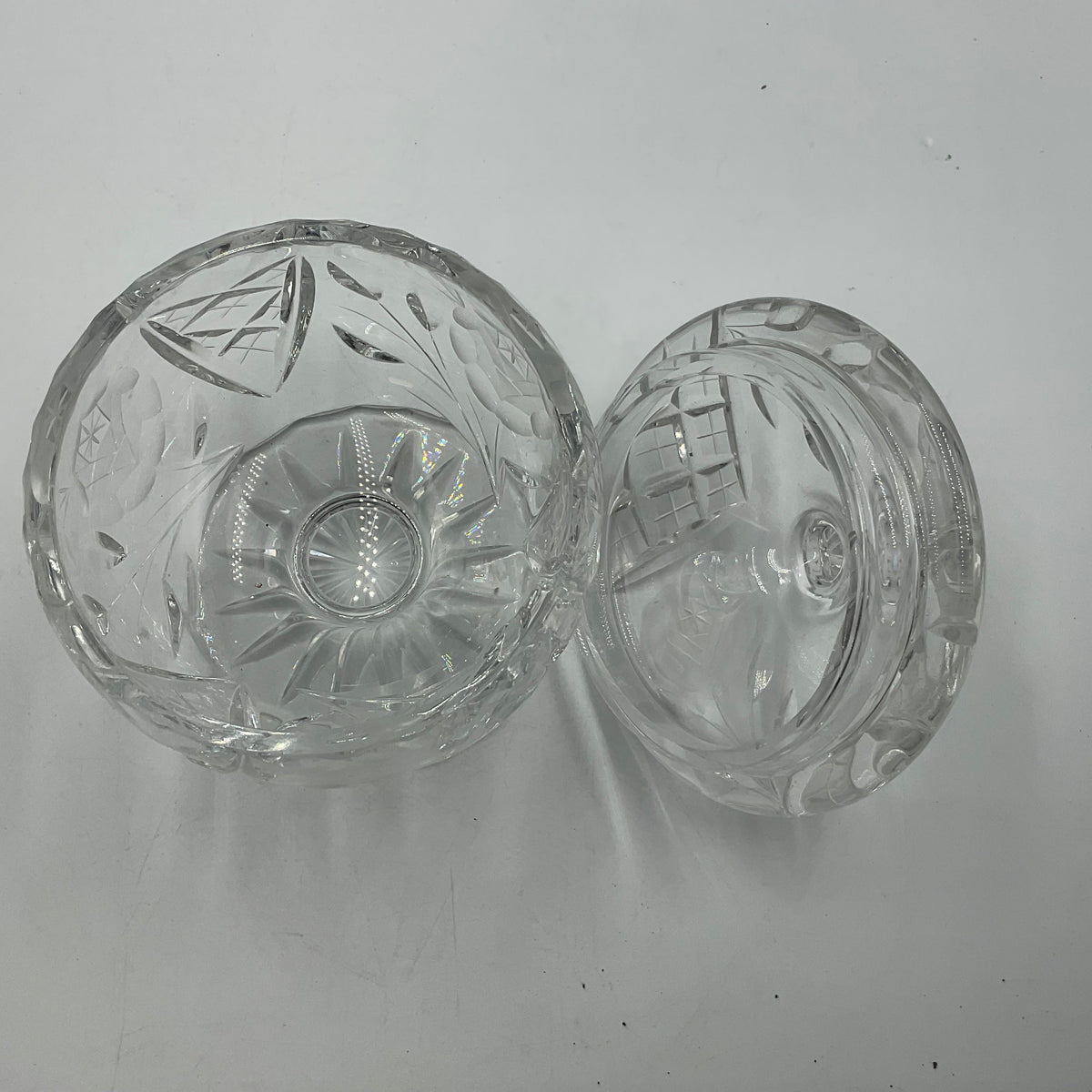 Chardoney Crystal Etched Compote Candy Jar