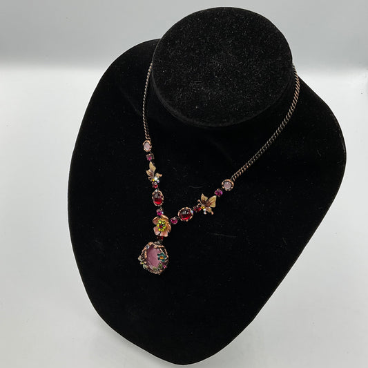 Pink Stone Charm Designs Chain Necklace