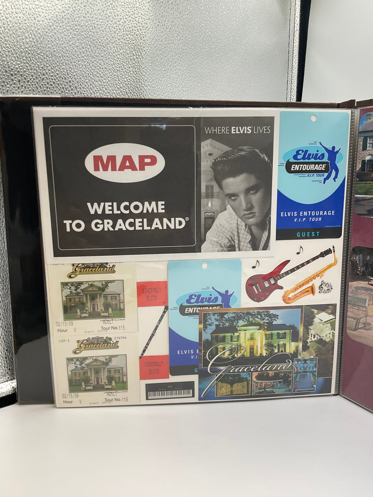 completed, vintage Graceland & Memphis vacation photo scrapbook