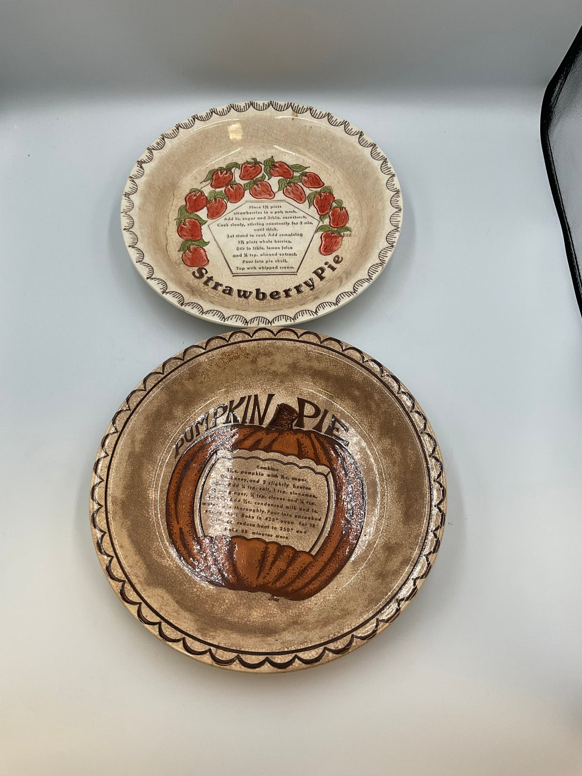 Vintage Royal China Co. Recipe Pie Plates