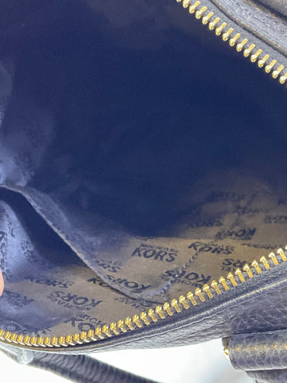 Michael Kors Margo Black Leather Shoulder Satchel Messenger Handbag