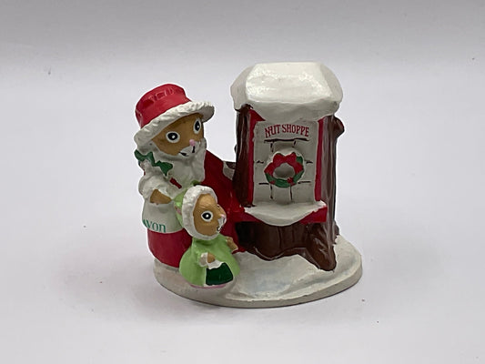 Avon Gift Collection Vintage Forest Friends Shopping For Treats Mini Figurine Christmas Holiday Decoration Decor with Original Box
