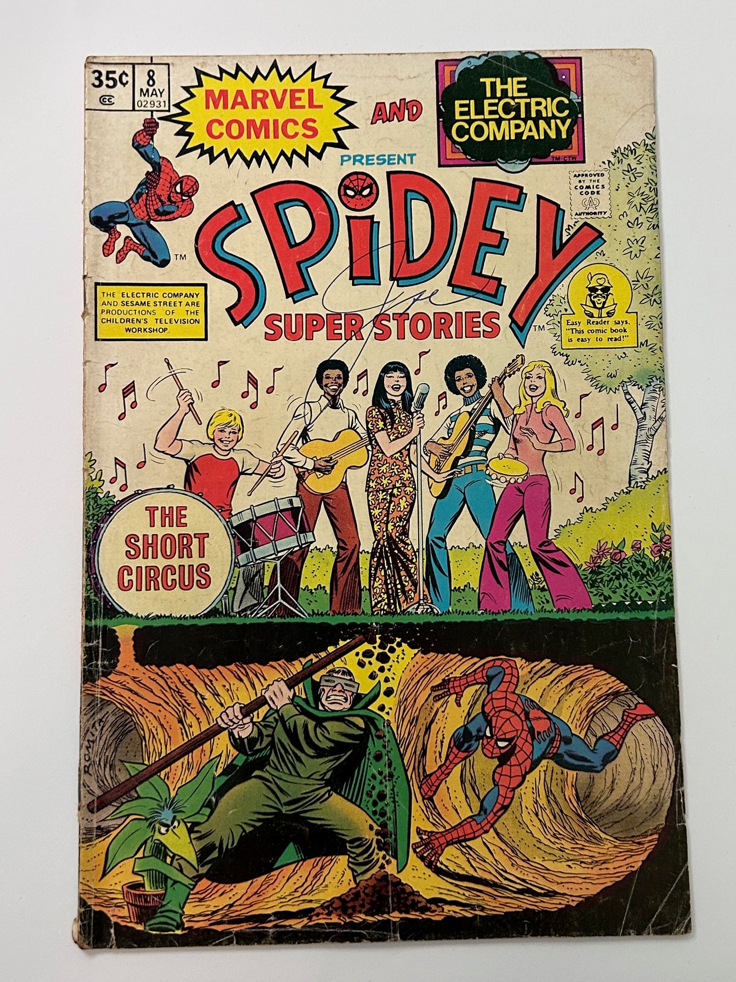 Spider Man Spidey Super Stories #8 Vintage 1975 Marvel Comics The Electric Company Comic Book