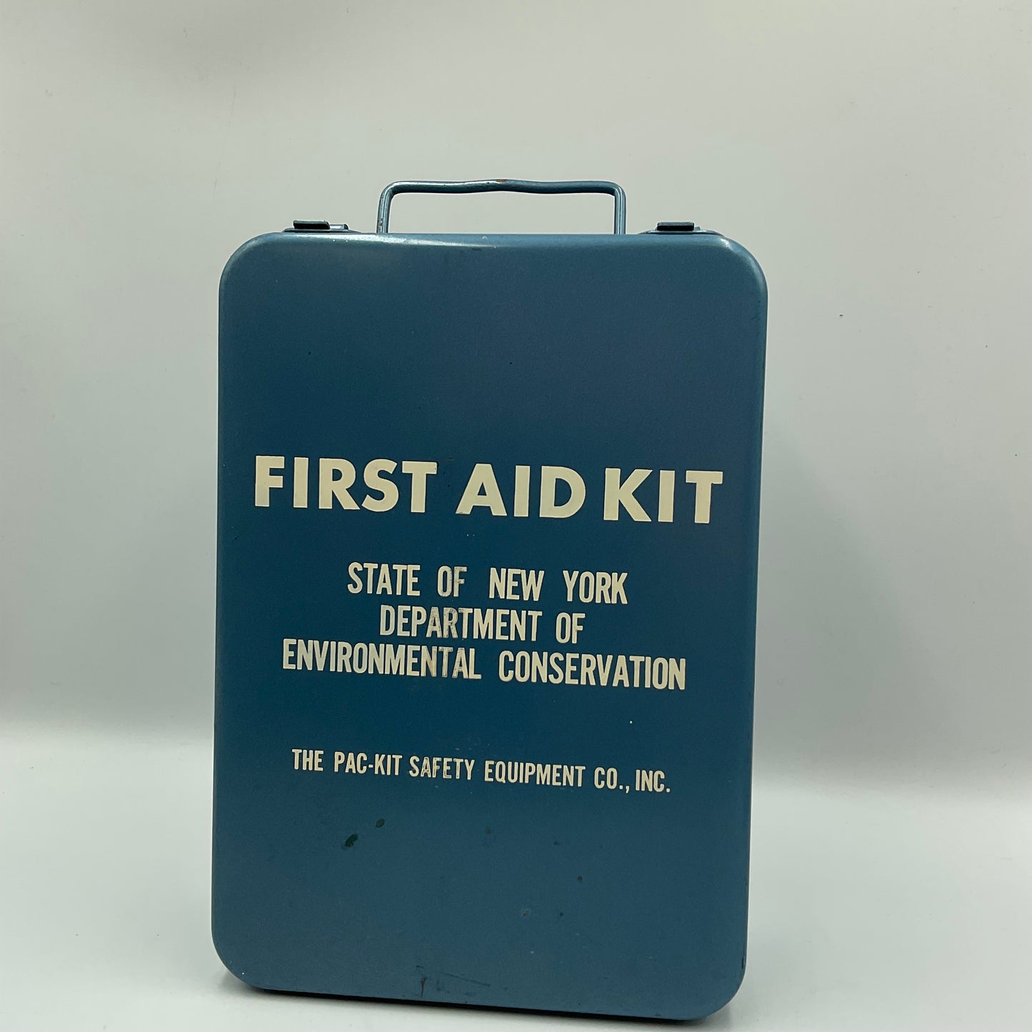 Vintage Blue Metal First Aid Kit