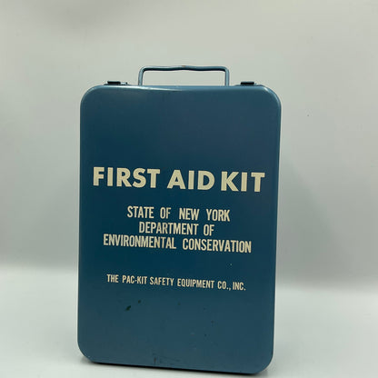 Vintage Blue Metal First Aid Kit