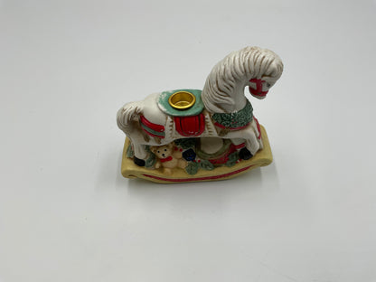 Vintage Giftco Inc. Christmas Rocking Horse Candle Holder Figurine Holiday Decor