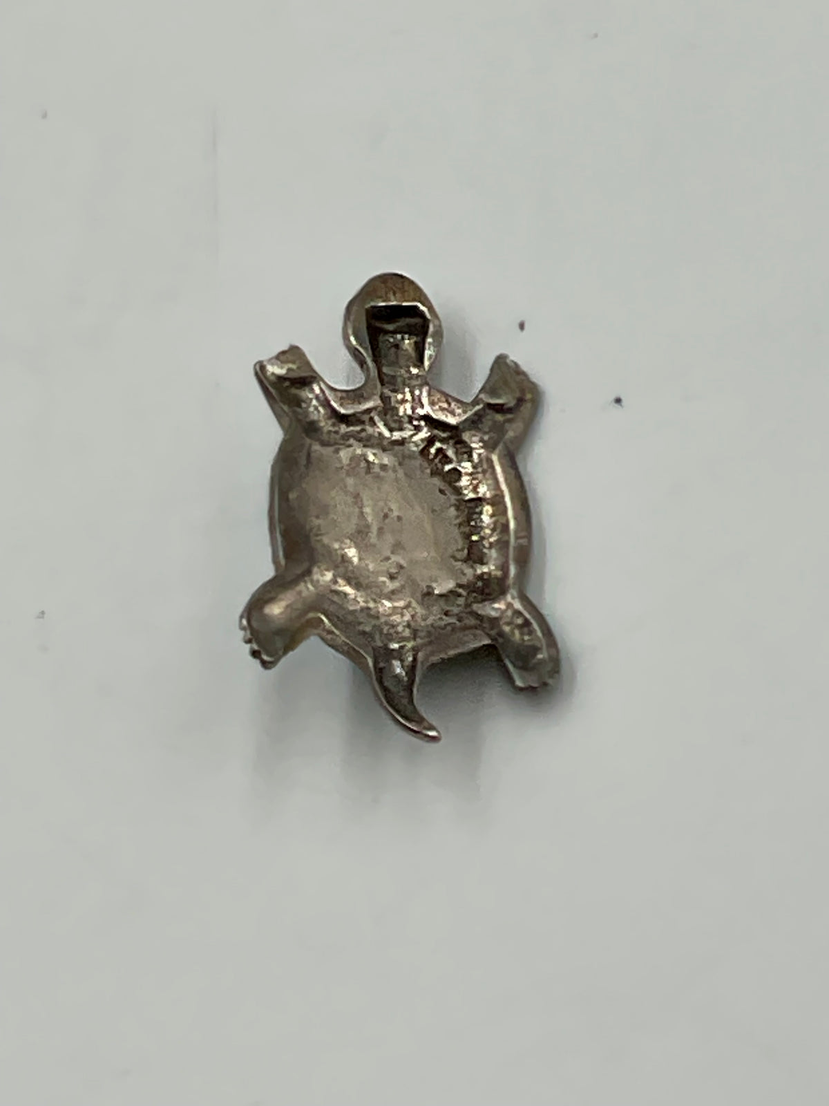 Small Navajo Sterling Turtle Turquoise Pendant Desk Trinket