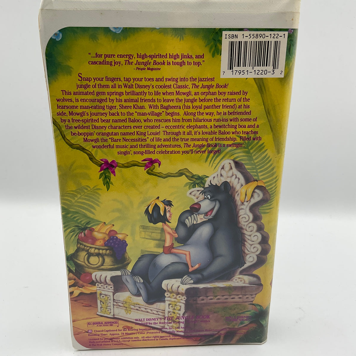 Walt Disney’s Classic The Jungle Book Vintage VHS Video Tape Movie in Original Box Untested