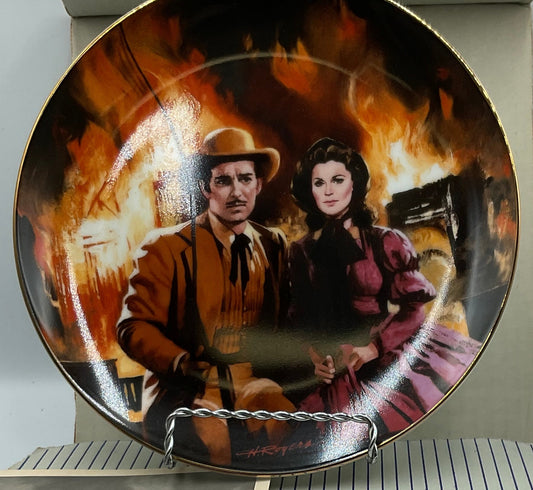 W.L. George Fine China Plate Bradford Exchange Gone with the Wind Burning of Atlanta COA