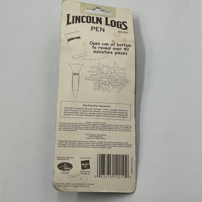 Vintage 2002 Hasbro Lincoln Logs Miniature Pen Set UNOPENED