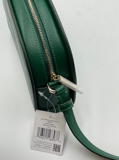 Kate Spade New York Forest Green Cross Grain Designed Leather Cross Body Bag
