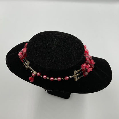Red & Pink Bead Stone Necklace