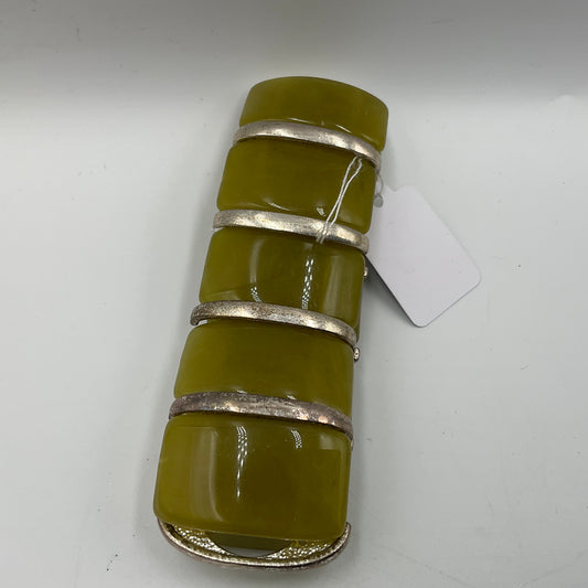Vintage Style Stretch Bangle with Large Lime Green Stones