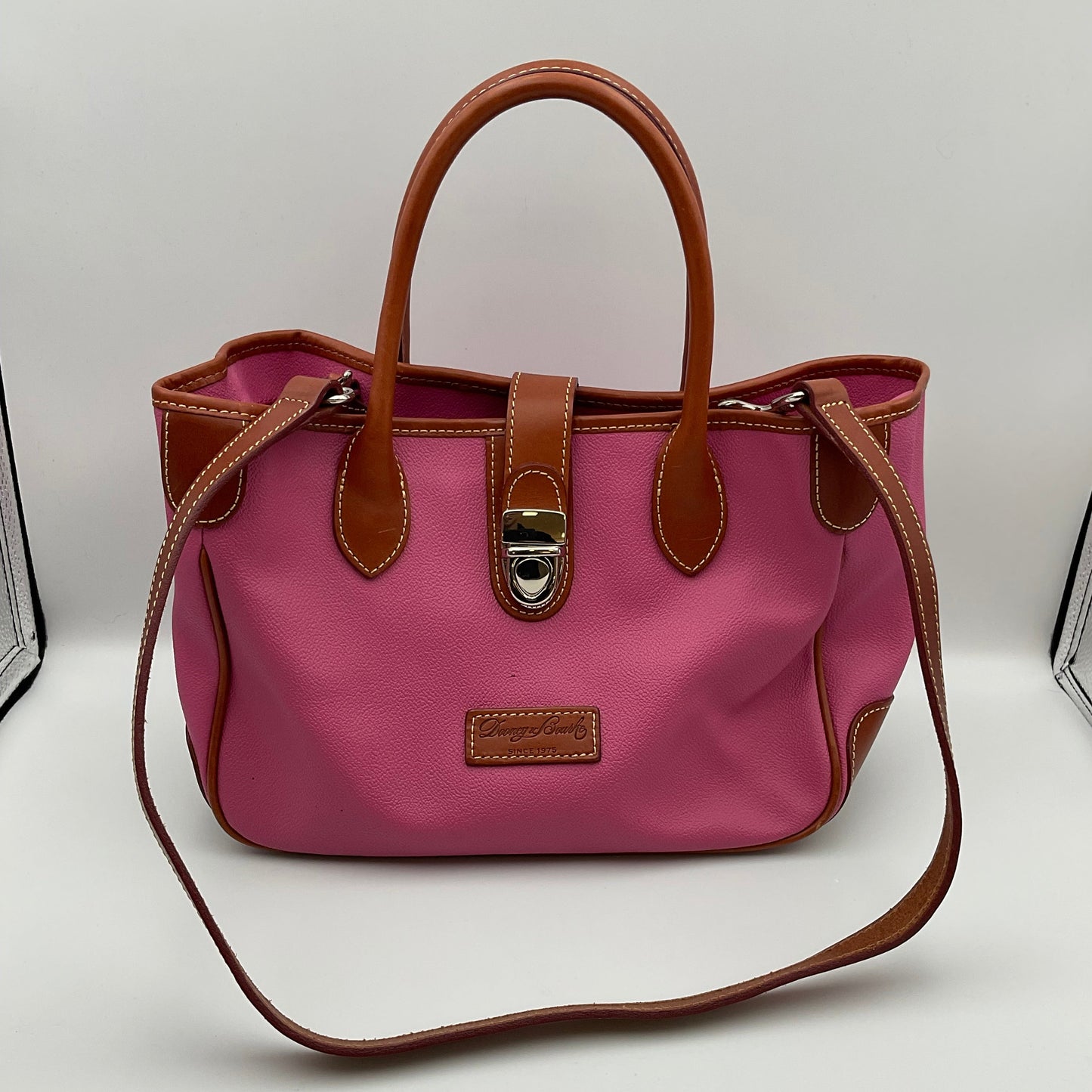 Hot Pink Dooney & Bourke Leather Satchel Shoulder Bag Handbag Purse