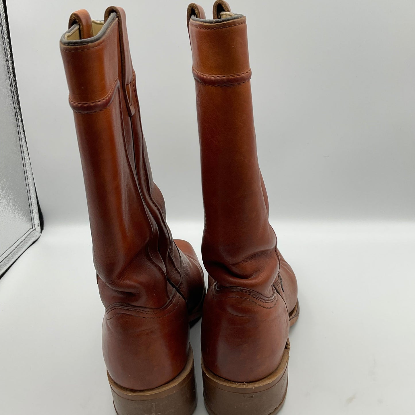 Vintage Wrangler Leather Square Toe Cowboy Boots
