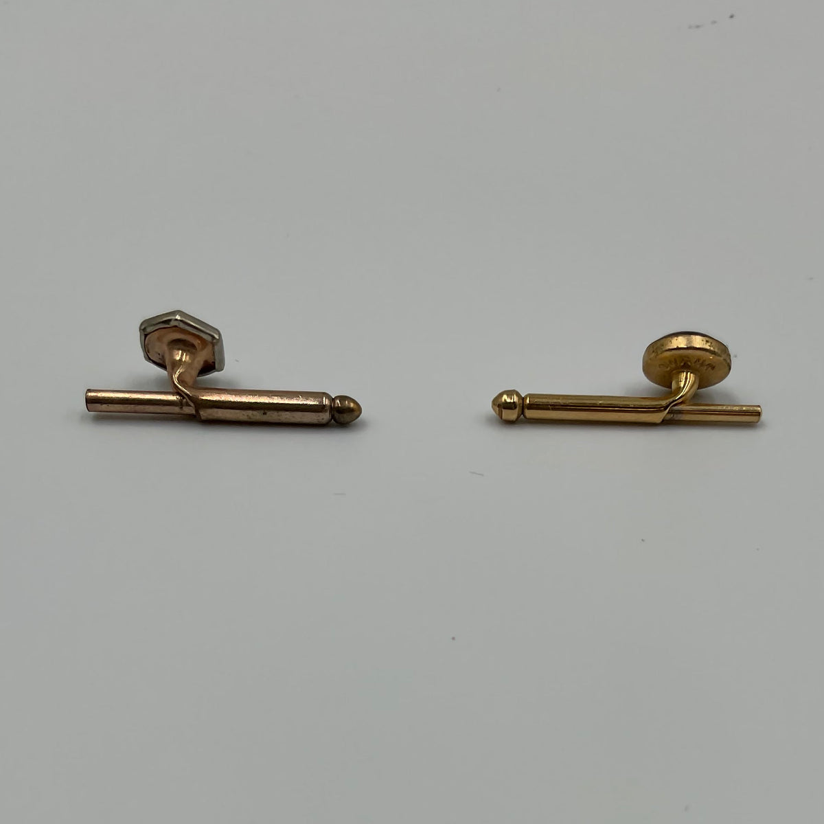 Tuxedo Shirt Studs Gold Tone Brown