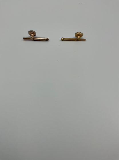 Tuxedo Shirt Studs Gold Tone Brown