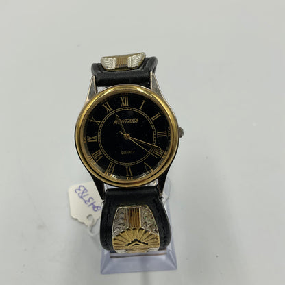 Montana Silversmiths Aztec Silver Gold Black Leather New Battery