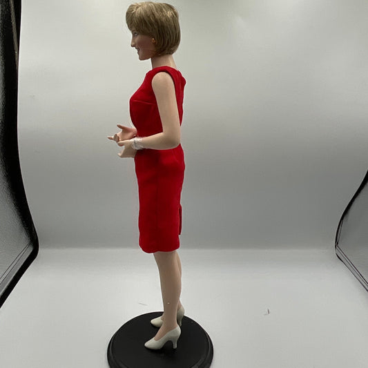 Danbury Mint Diana Princess Of Wales Porcelain Doll With Red Sleeveles Dress