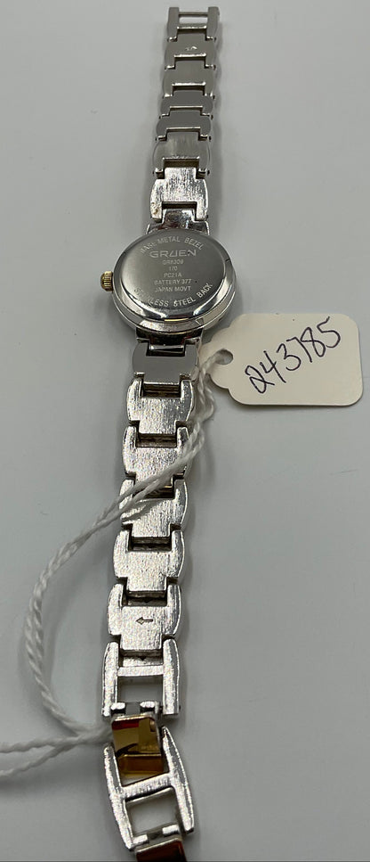 Gruen Two Tone Braided Band Watch NEW BATTERY