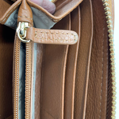 Michael Kors Moxley Brown Pebbled Leather Wallet