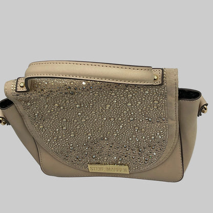 Steve Madden Biege Cream Handbag Shoulder Bag Jeweled Accents