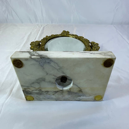 Brass and Marble Vintage Cherub Vanity Mirror 16 Inches x 10 Inches
