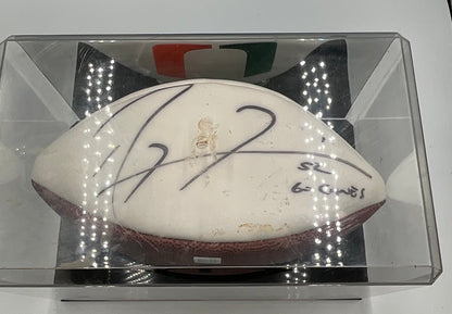 Ray Lewis Autographed University of Miami Hurricanes Football W Certificate of Authenticity