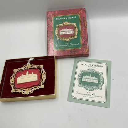 2001 Commemorative Ornament West View Mount Vernon in Box