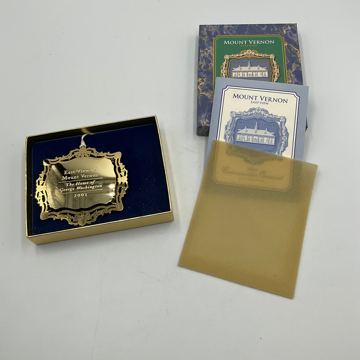 2001 Commemorative Ornament East View Of Mount Vernon In Box