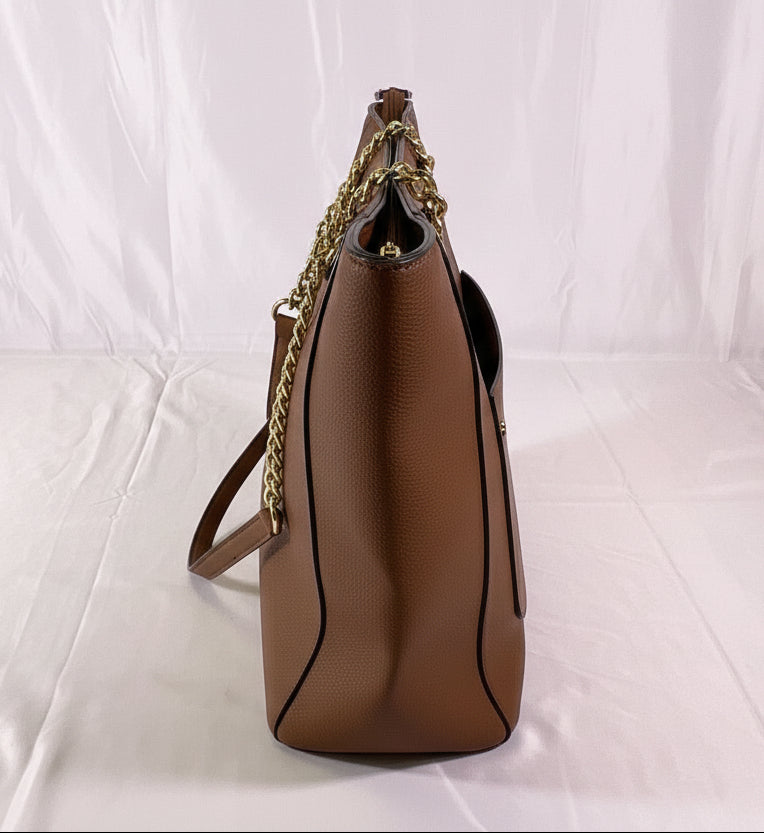 Aldo Brown Leather Style Goldtone Hardware Shoulder Bag Purse