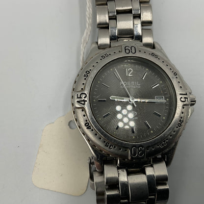 Fossil Blue AM-3198 Black/Silver Women's Watch New Battery
