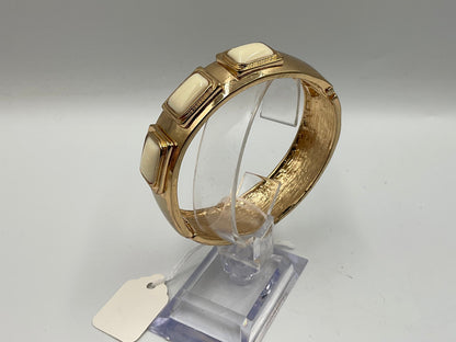 Gold Tone Bracelet with White Stones