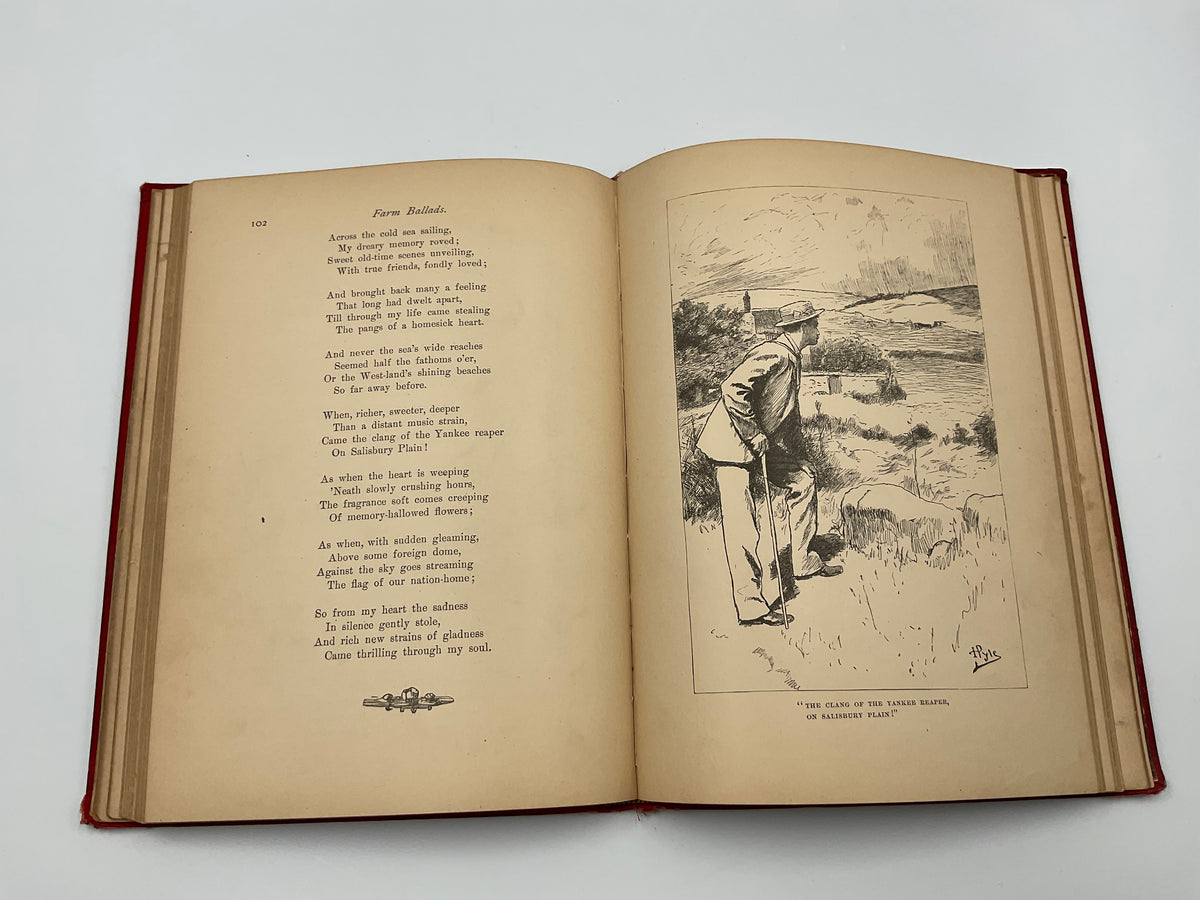 19th Century antique hardcover edition of “Farm Ballard” by Will Carleton (rural poetry)