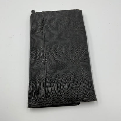 Kate Spade New York Black Lizard Embossed Foldover Clutch Wallet
