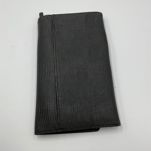 Kate Spade New York Black Lizard Embossed Foldover Clutch Wallet