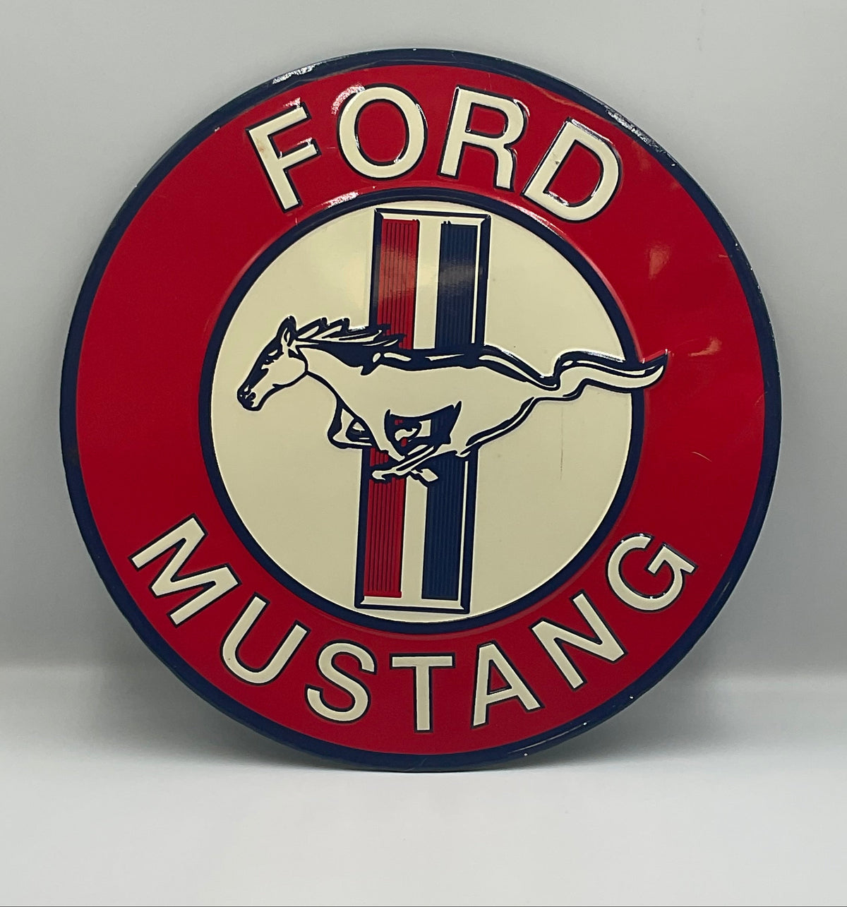 Ford Mustang Round Embossed Tin Sign