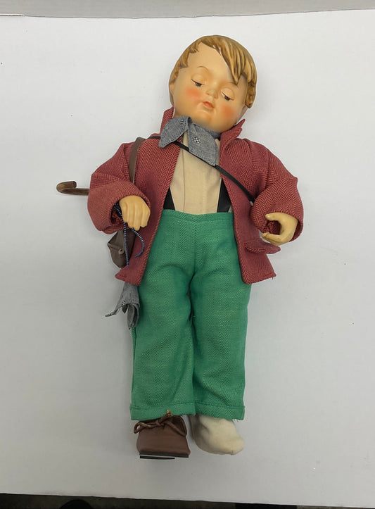 READY-MO SEE ADDED NOTE: Goebel Hummel Umbrella Boy Vintage Collectible Porcelain 13" Doll Made in Germany