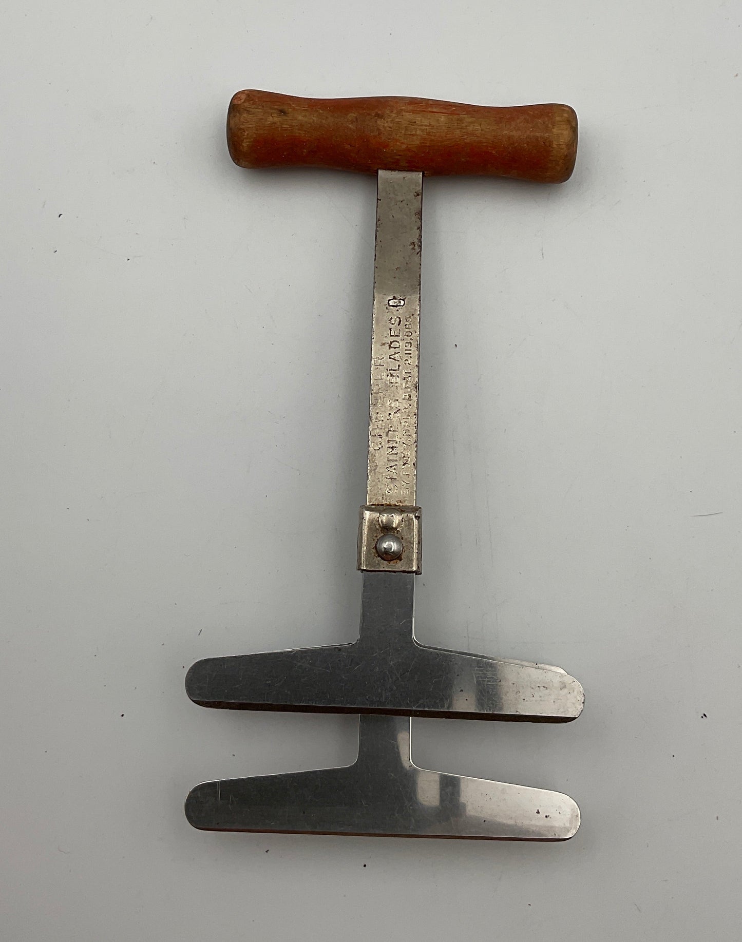 Vintage Kitchen Utensil Foley Food Chopper With 3 Stainless Steel Blades