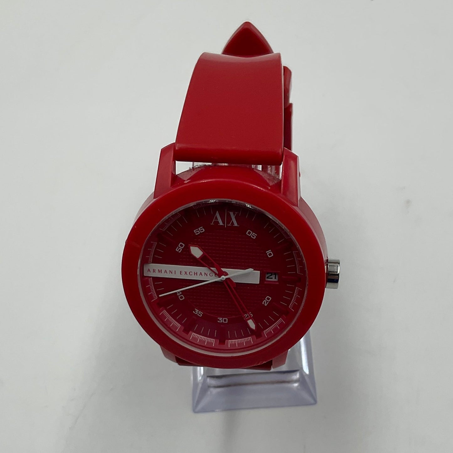Armani Exchange AX Red Rubber Watch New Battery Working Condition