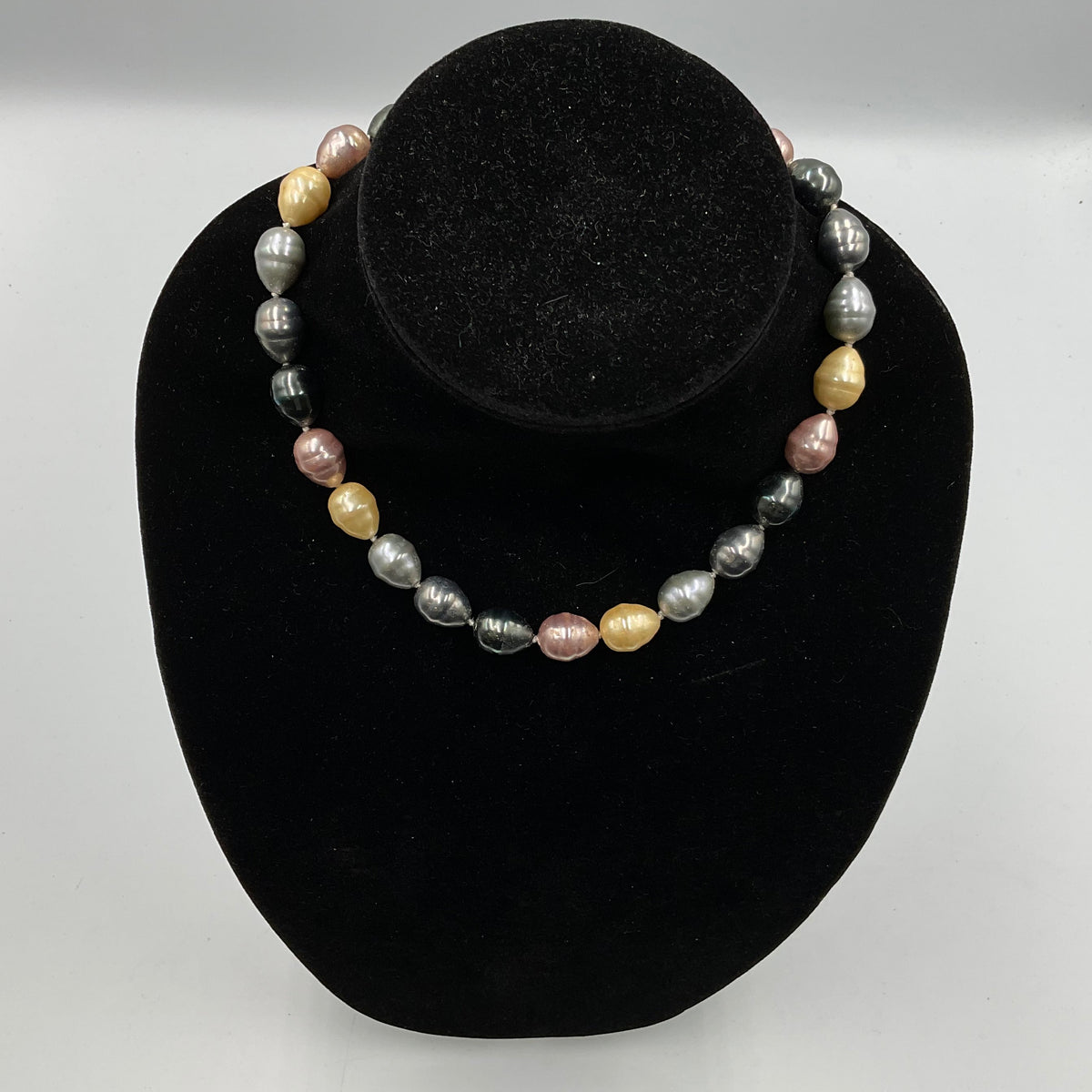 Multi Colored Egg Shape Bead Necklace