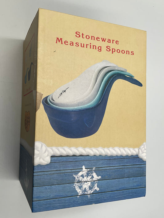 Cracker Barrel Stoneware Measuring Spoons 4 pc set orginal box