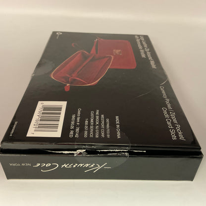 New in Box Kenneth Cole Red Large Zip Around Wallet with Removable Wristlet
