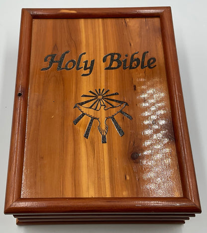 Dove of Peace KJV Holy Bible King James Version Ceder Wood Presentation Box